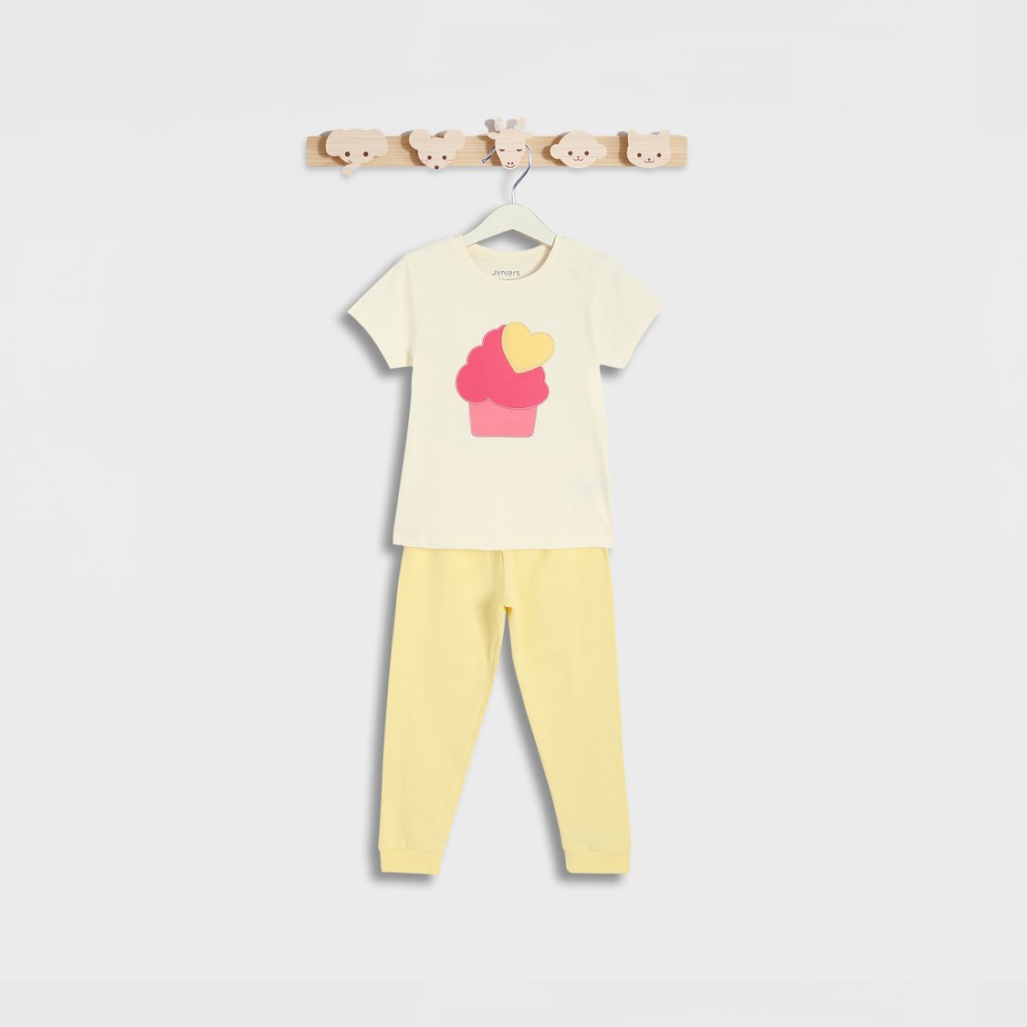 Juniors Cupcake Applique T-shirt and Pyjama Set