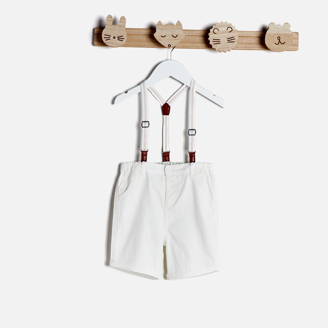 Juniors Solid Shorts with Suspenders