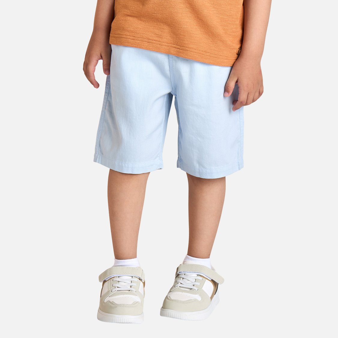 Juniors Solid Shorts with Pockets and Button Closure