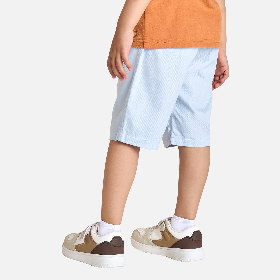 Juniors Solid Shorts with Pockets and Button Closure
