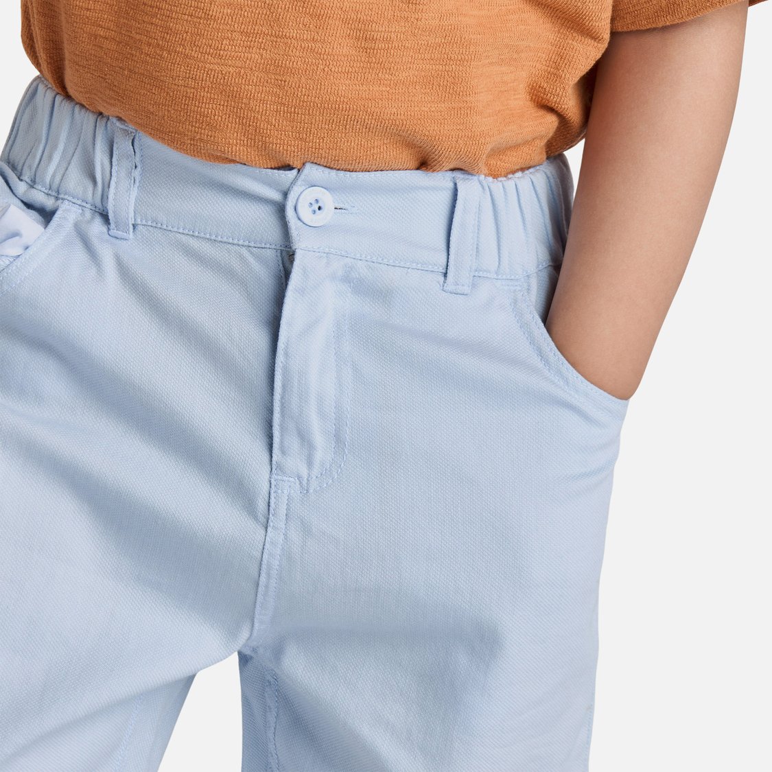 Juniors Solid Shorts with Pockets and Button Closure