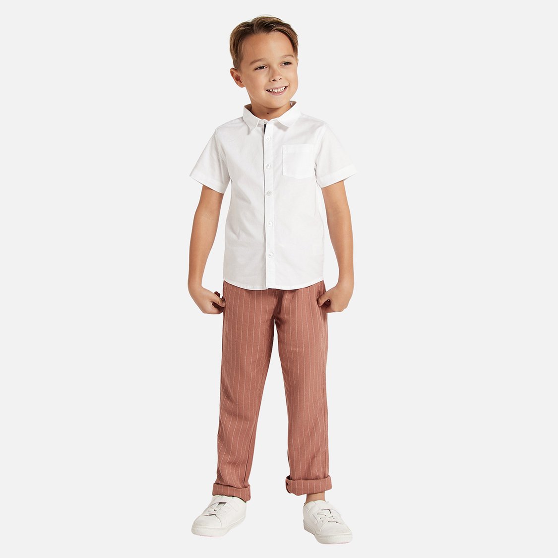 Juniors Solid Button Up Shirt with Chest Pocket