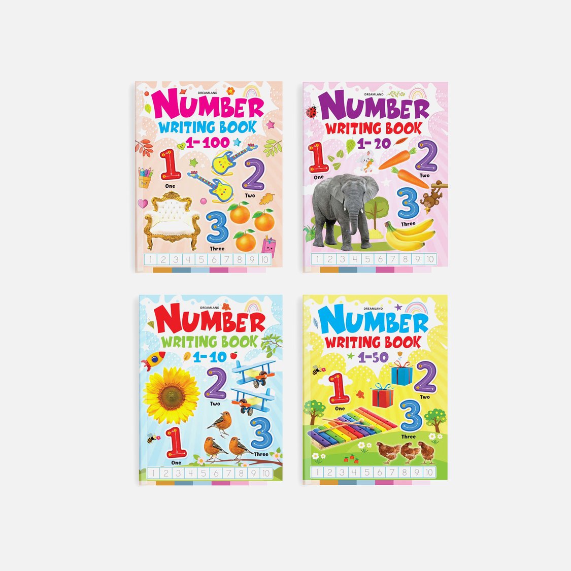 Dreamland Number Writing Books - Pack of 4