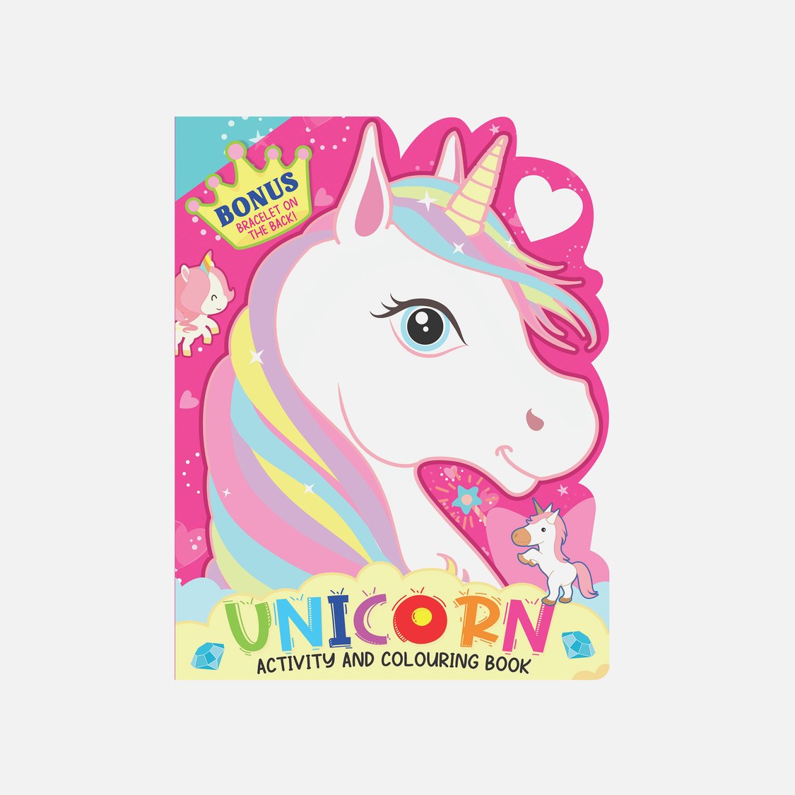 Dreamland Unicorn Activity and Colouring Book - Die Cut Animal Shaped Book
