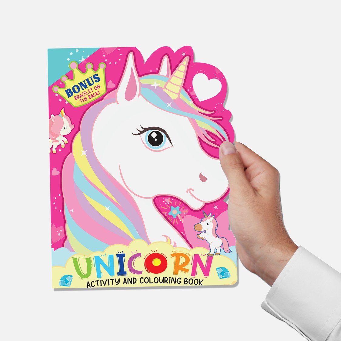 Dreamland Unicorn Activity and Colouring Book - Die Cut Animal Shaped Book