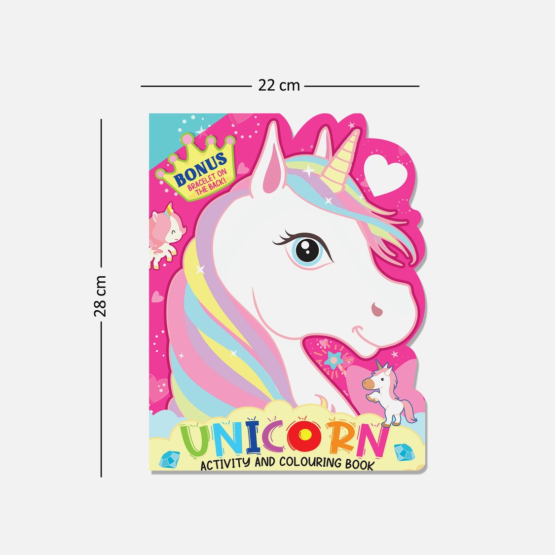 Dreamland Unicorn Activity and Colouring Book - Die Cut Animal Shaped Book