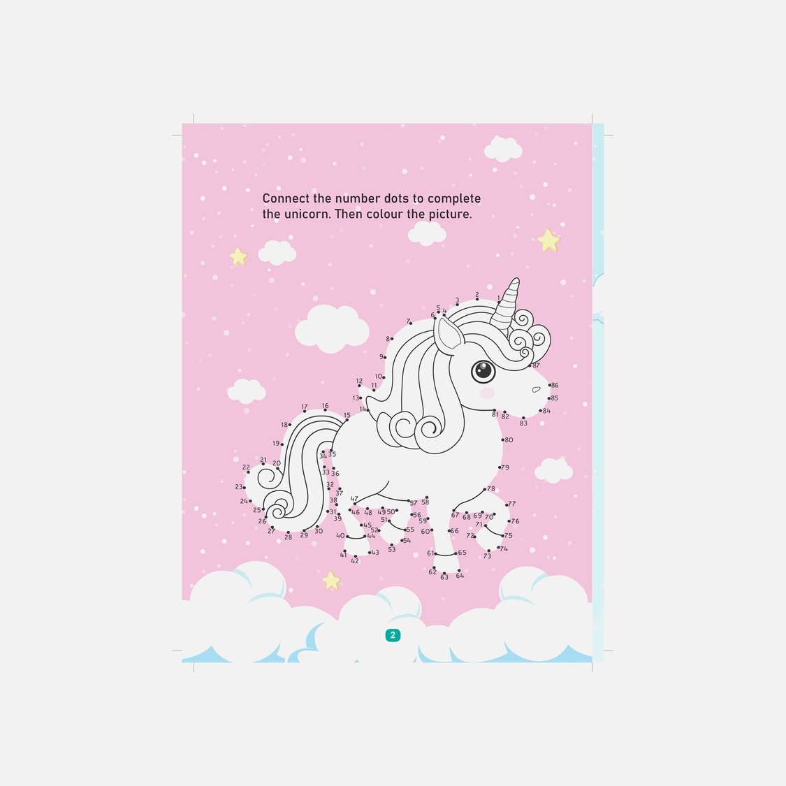 Dreamland Unicorn Activity and Colouring Book - Die Cut Animal Shaped Book
