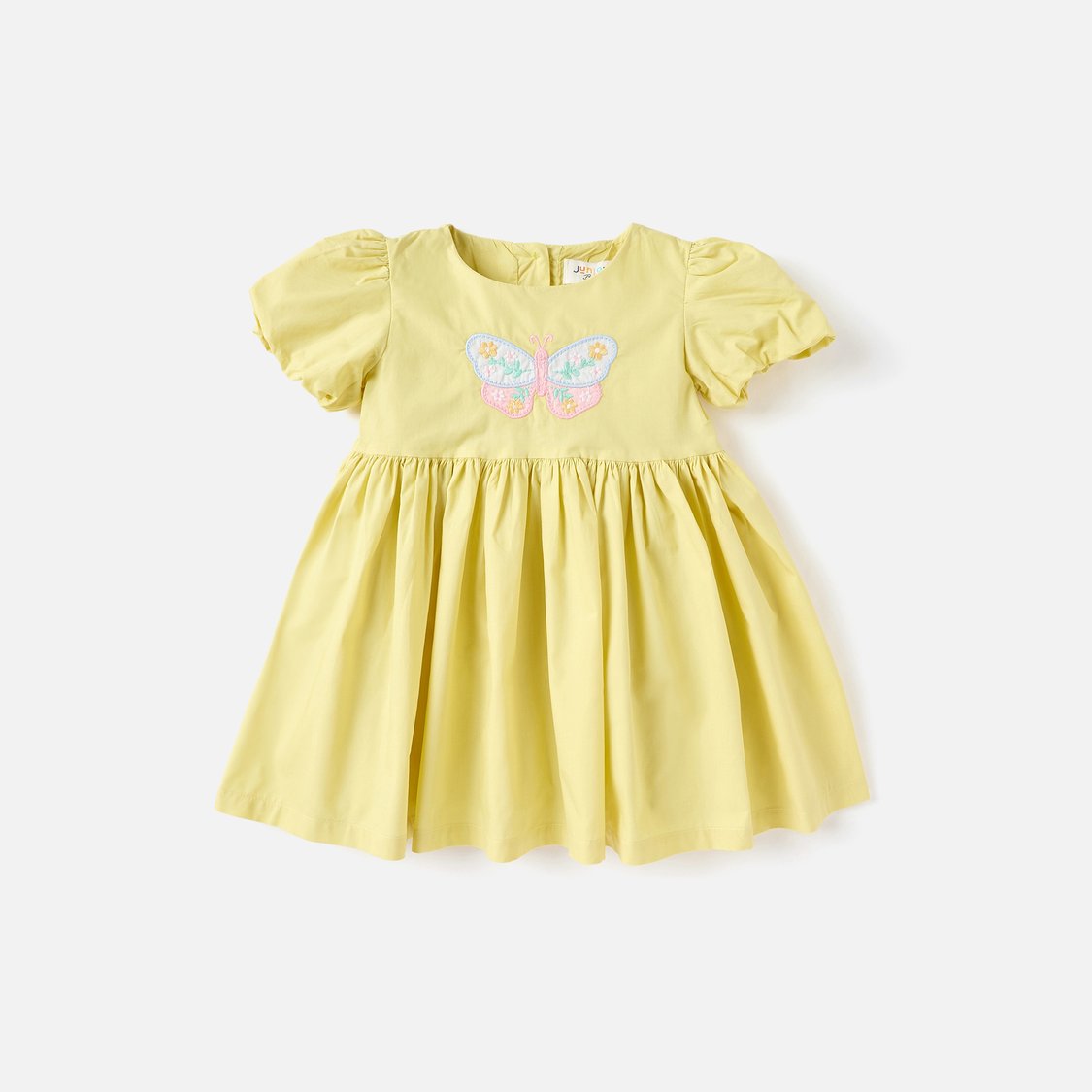 Juniors Butterfly Embroidered A-line Dress with Bloomers