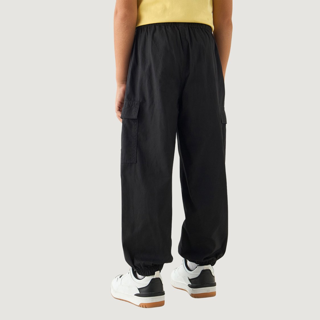 Juniors Solid Cargo Joggers with Elasticated Waistband
