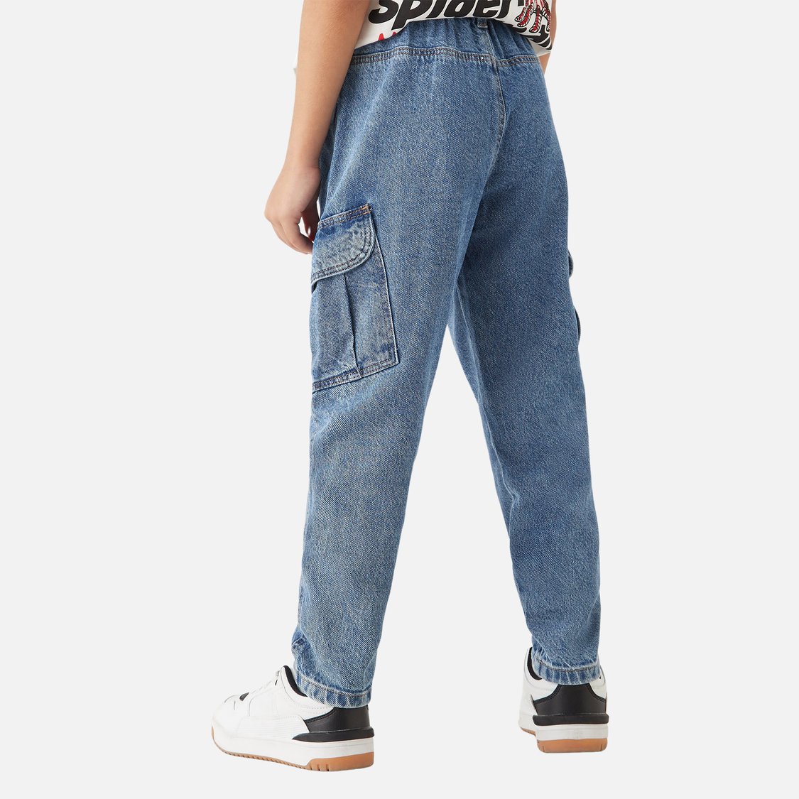 Juniors Boys' Solid Cargo Jeans with Pockets
