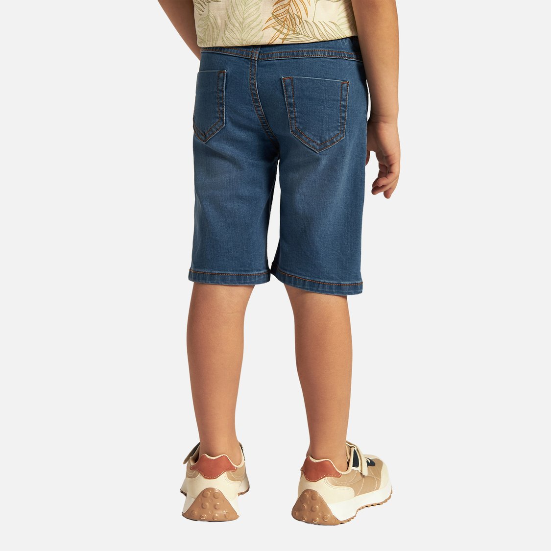 Juniors Solid Denim Shorts with Drawstring Closure and Pockets
