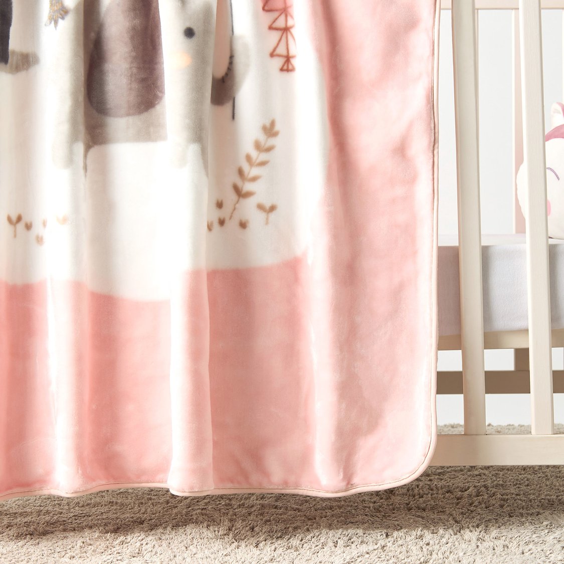 Juniors Elephant Print Large Raschel Blanket - 100x140 cm