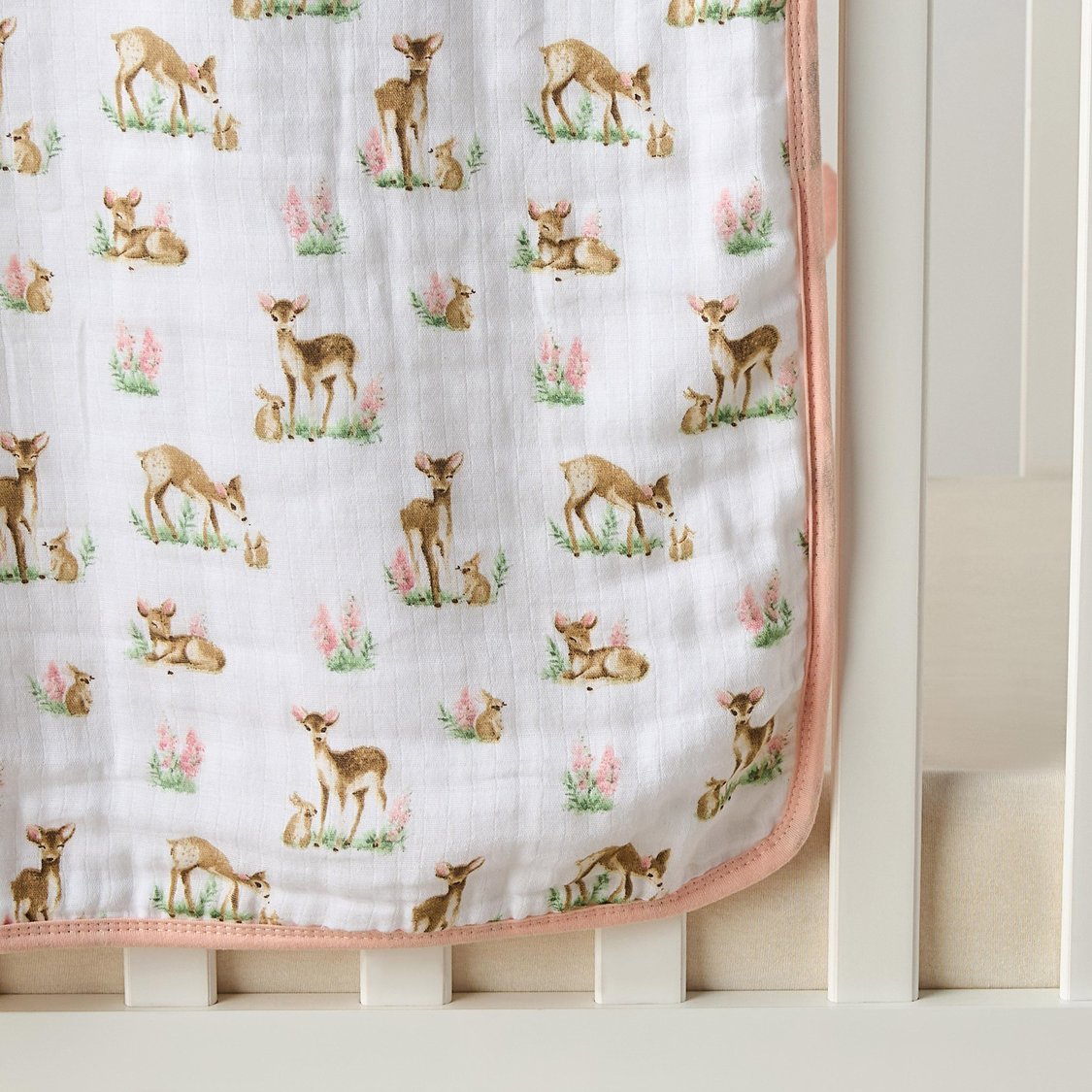 Giggles Deer Friends Bamboo Muslin Swaddle Blanket
