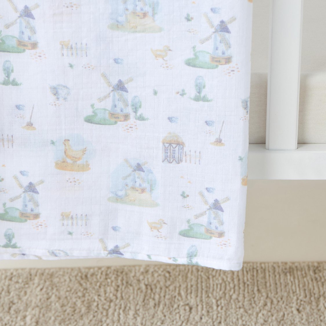 Giggles Printed Muslin Swaddle Blanket - 120x120 cm
