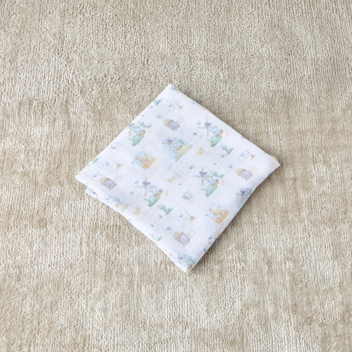 Giggles Printed Muslin Swaddle Blanket - 120x120 cm
