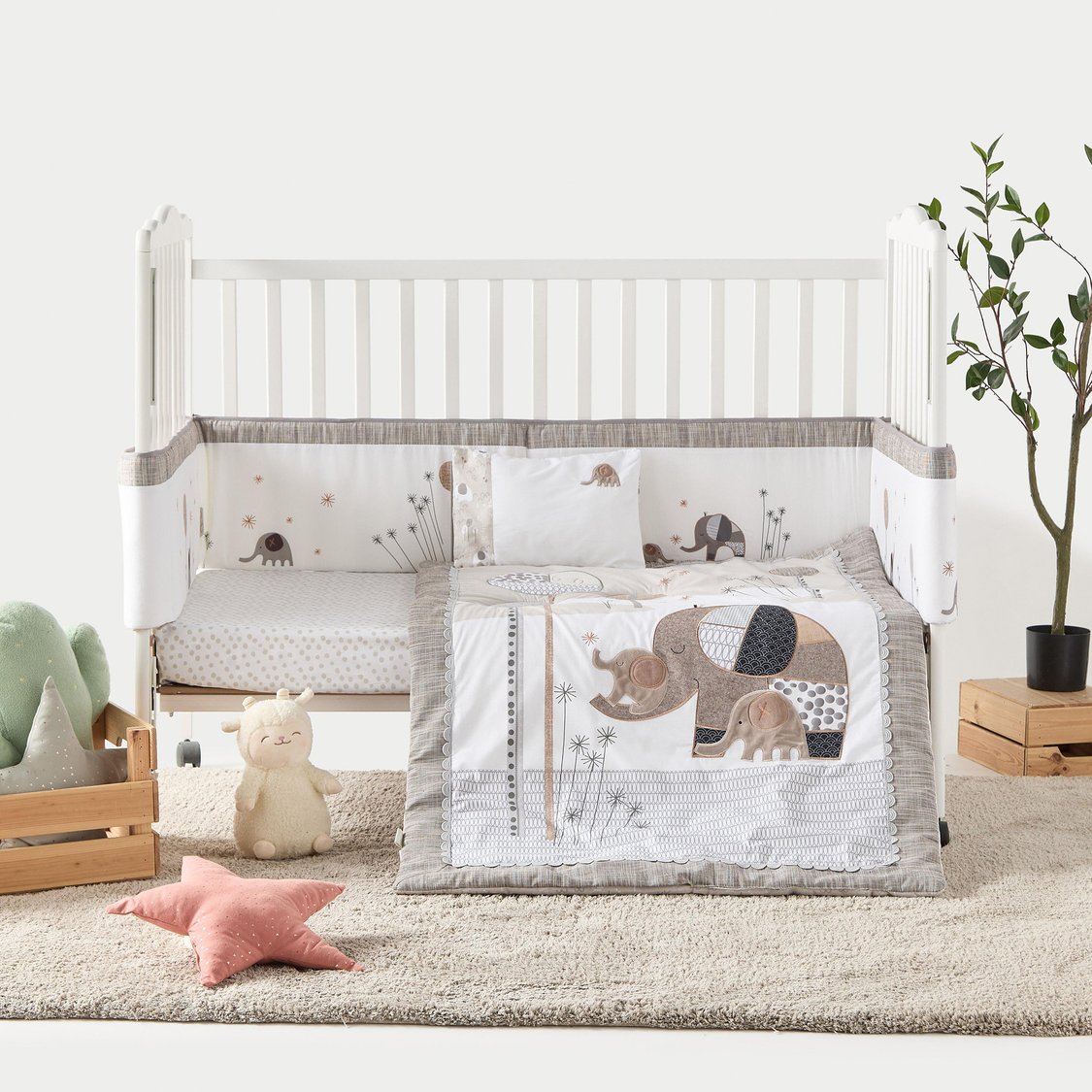 Juniors 5-Piece Elephant Applique Comforter Set - 90x130 cm