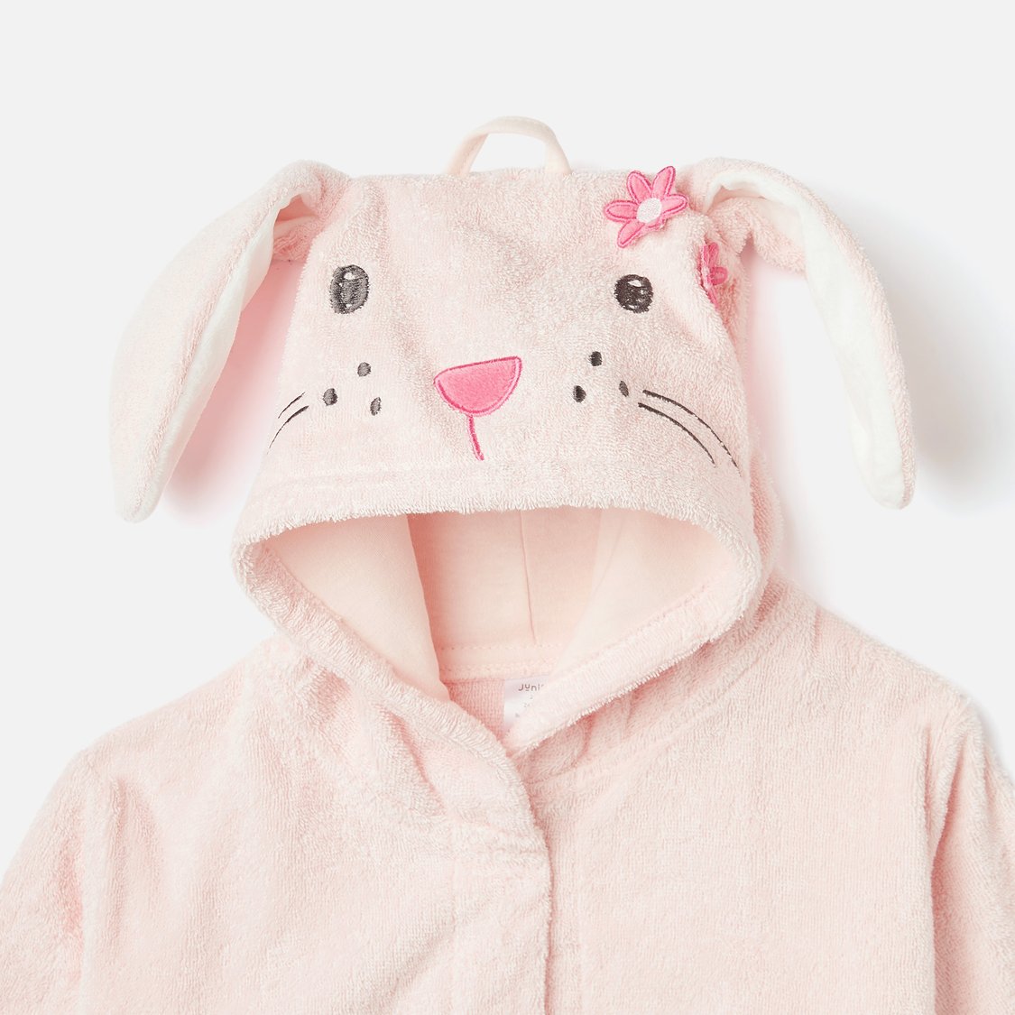Juniors Bunny Hooded Bath Robe with Tie-Up Belt