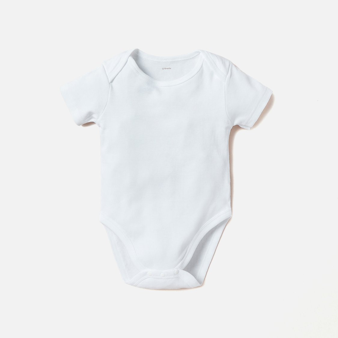 Solid Organic Bodysuit with Round Neck - Set of 5