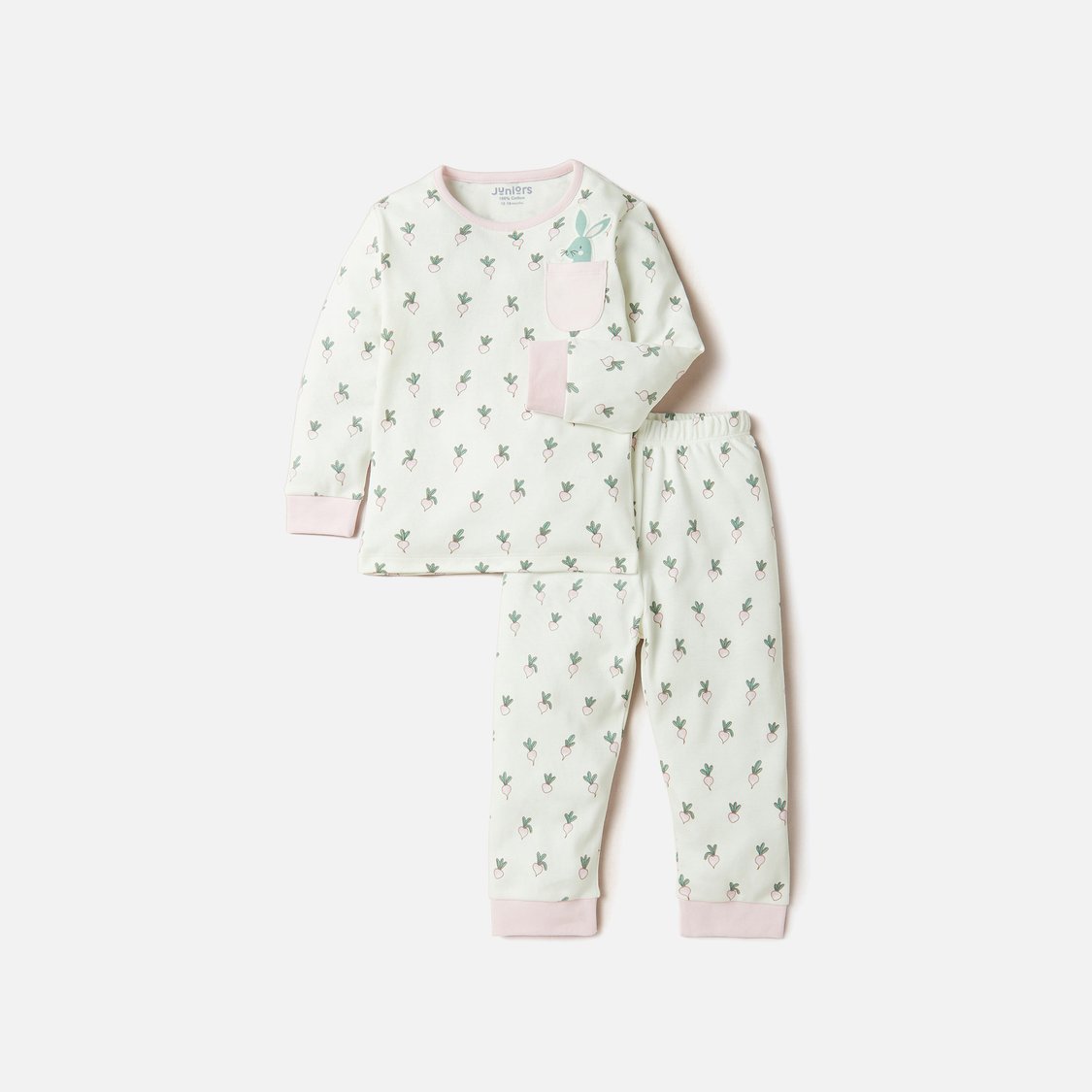 Juniors Beetroot Print Pocket Detail T-shirt and Pyjama Set