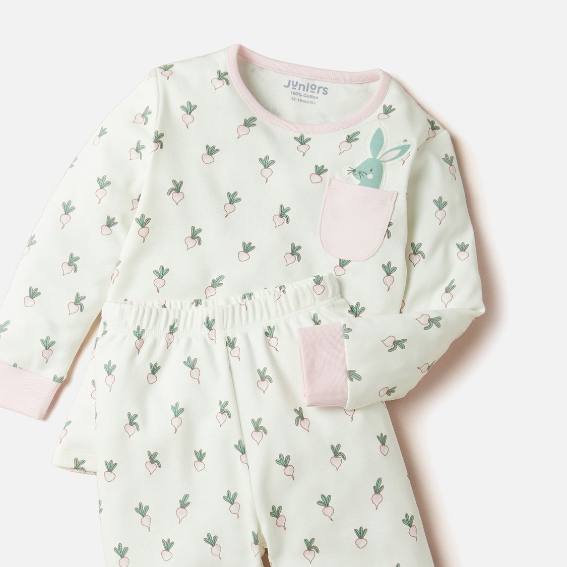 Juniors Beetroot Print Pocket Detail T-shirt and Pyjama Set