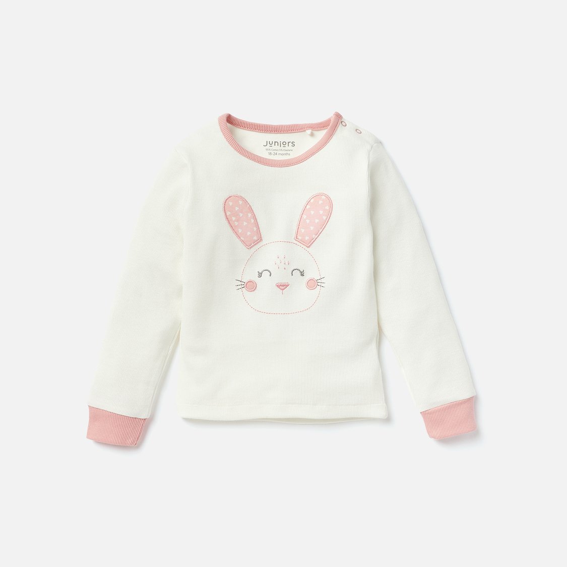 Juniors Bunny Print Long Sleeves T-shirt and Pyjama Set