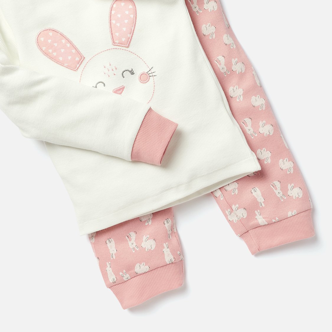 Juniors Bunny Print Long Sleeves T-shirt and Pyjama Set