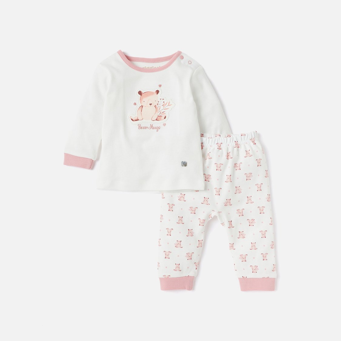 Giggles Bear Print T-shirt and Pyjama Set