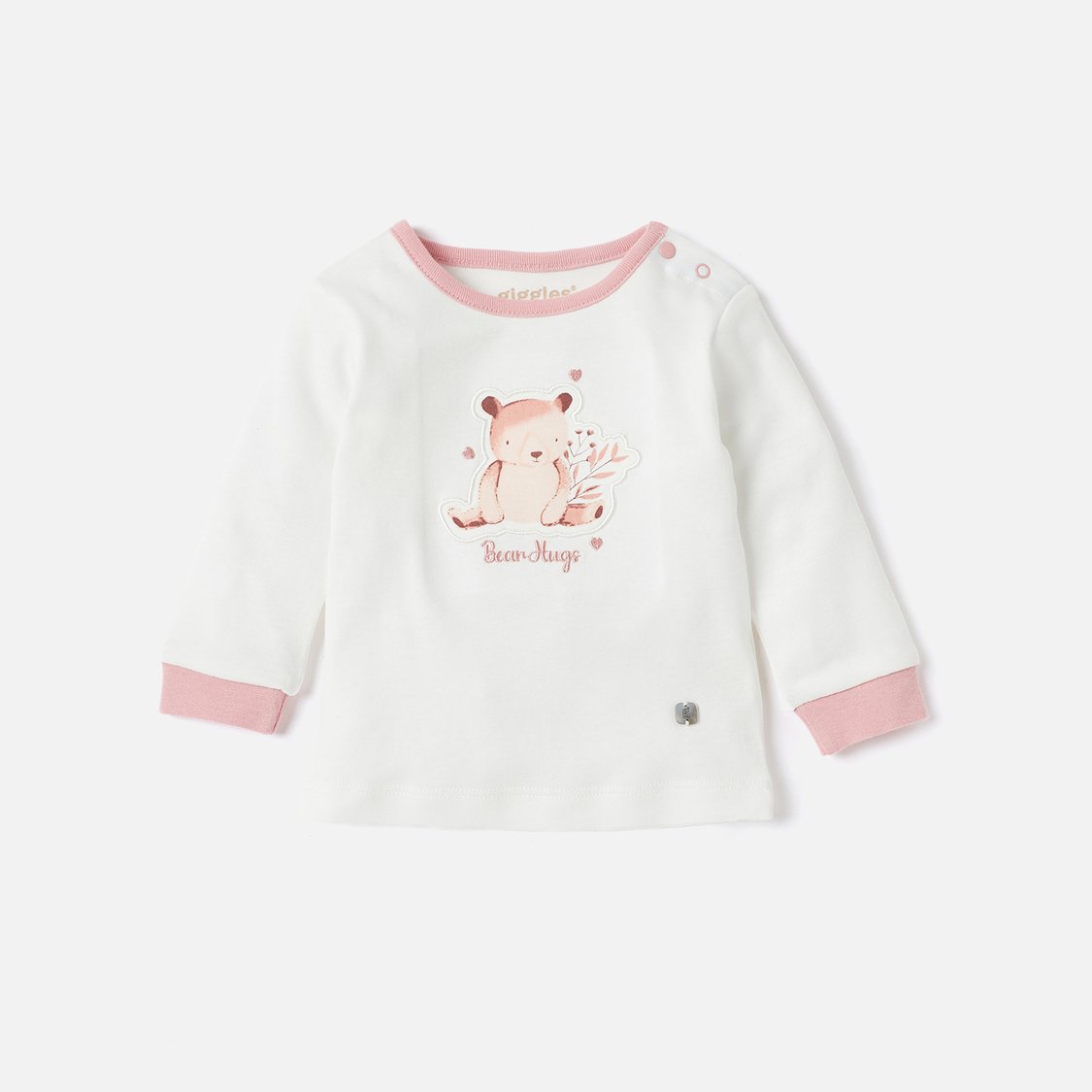 Giggles Bear Print T-shirt and Pyjama Set