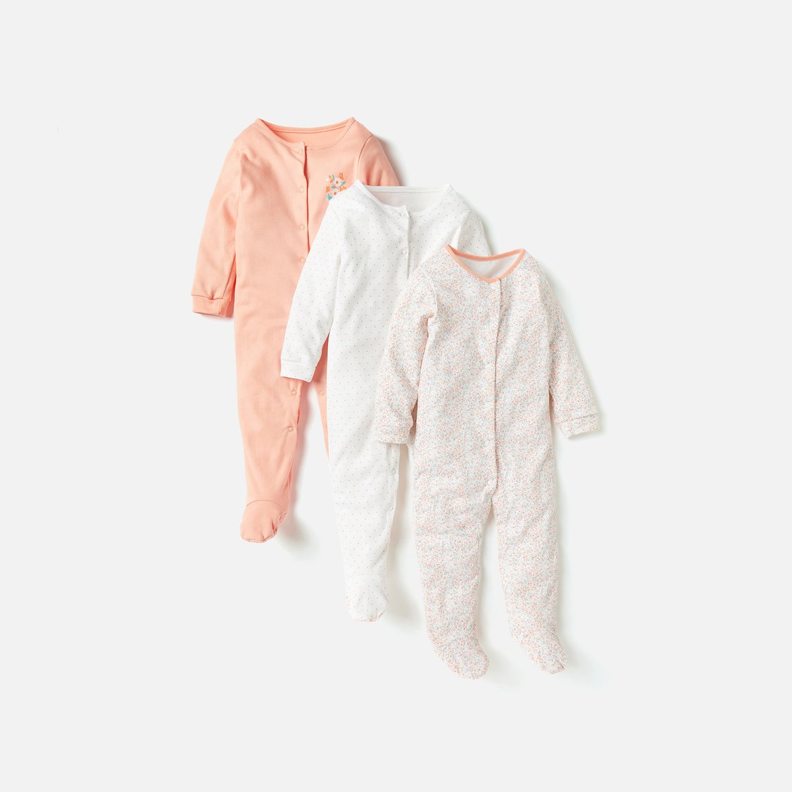 Juniors Printed Closed Feet Sleepsuit - Set of 3