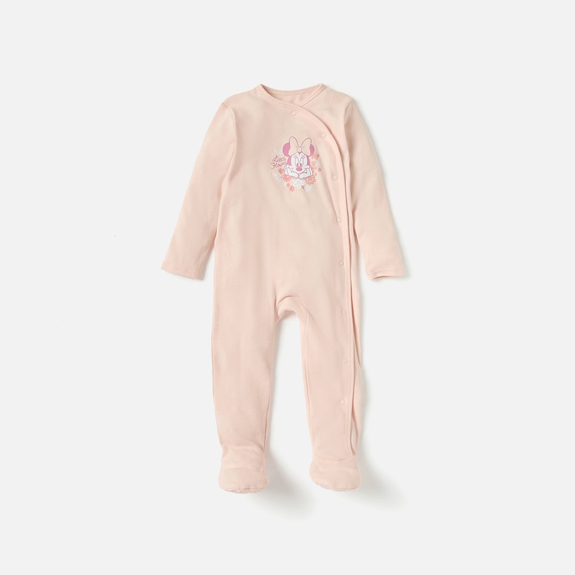 Minnie Mouse Print Footed Sleepsuit with Long Sleeves - Set of 3