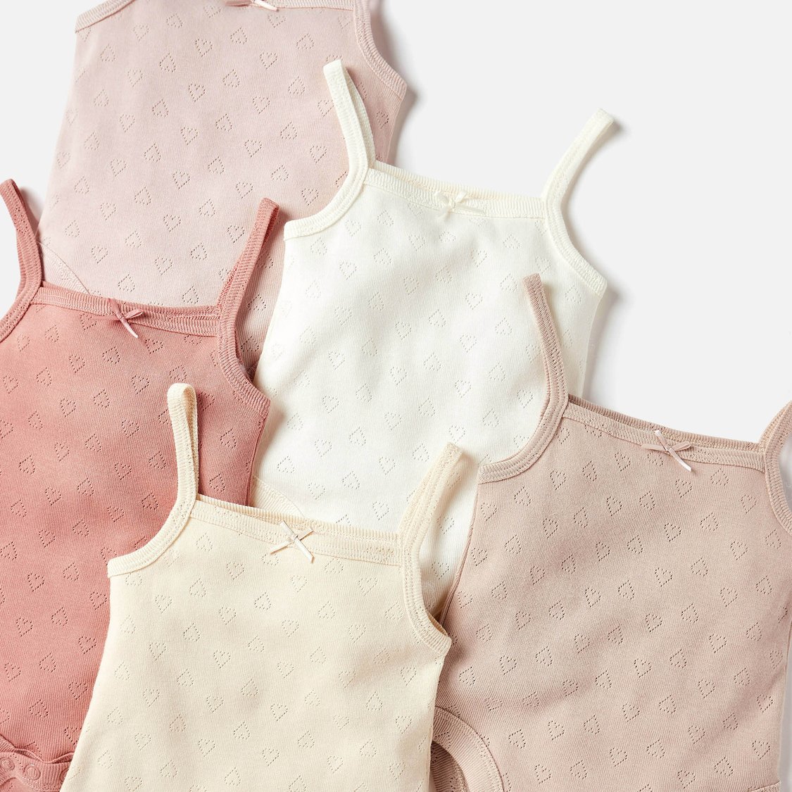 Juniors Heart Detail Sleeveless Bodysuit - Set of 5