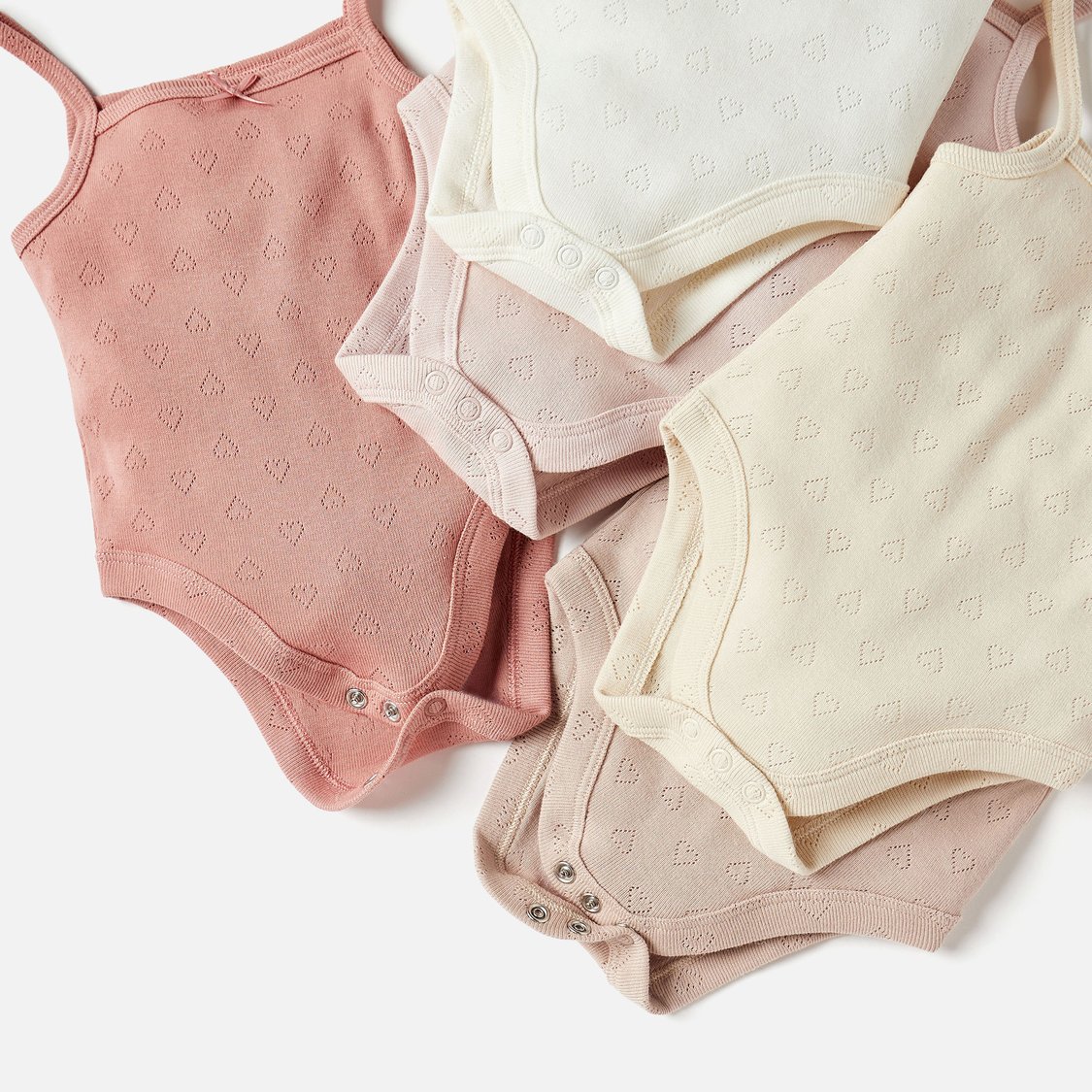 Juniors Heart Detail Sleeveless Bodysuit - Set of 5