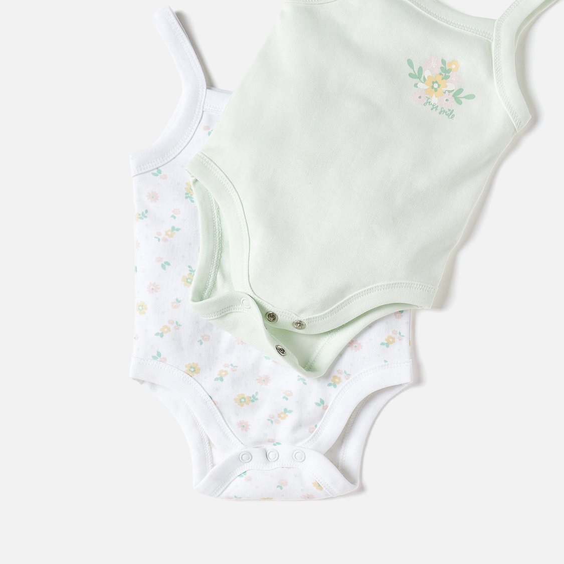 Juniors Floral Print Sleeveless Bodysuit - Set of 2