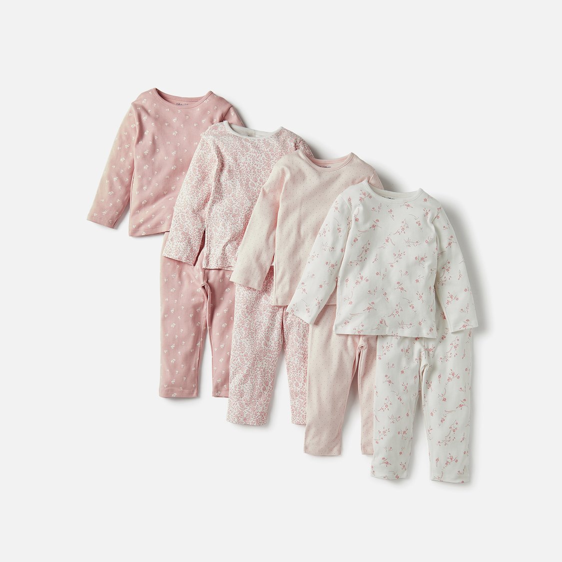 Juniors All-Over Floral Print T-shirt with Pyjamas - Set of 4