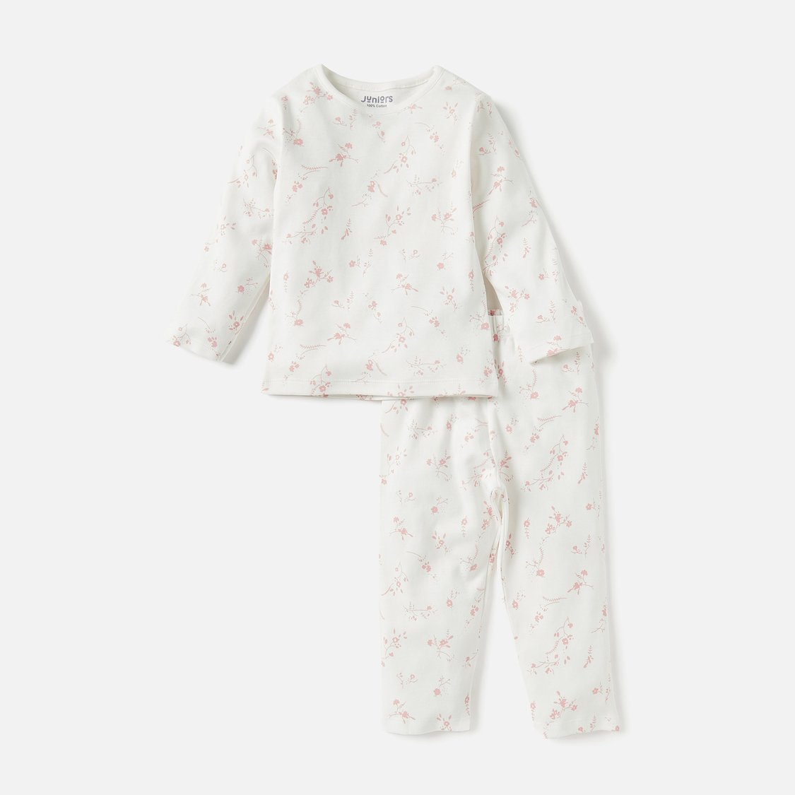 Juniors All-Over Floral Print T-shirt with Pyjamas - Set of 4