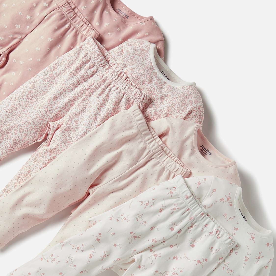 Juniors All-Over Floral Print T-shirt with Pyjamas - Set of 4