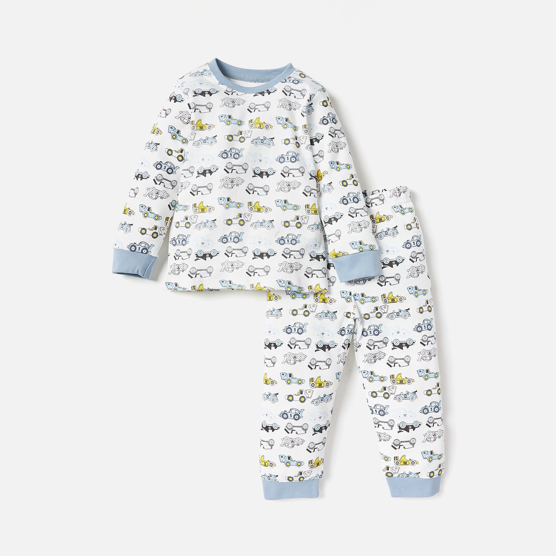 Juniors Car Print Long Sleeves T-shirt and Pyjamas - Set of 2