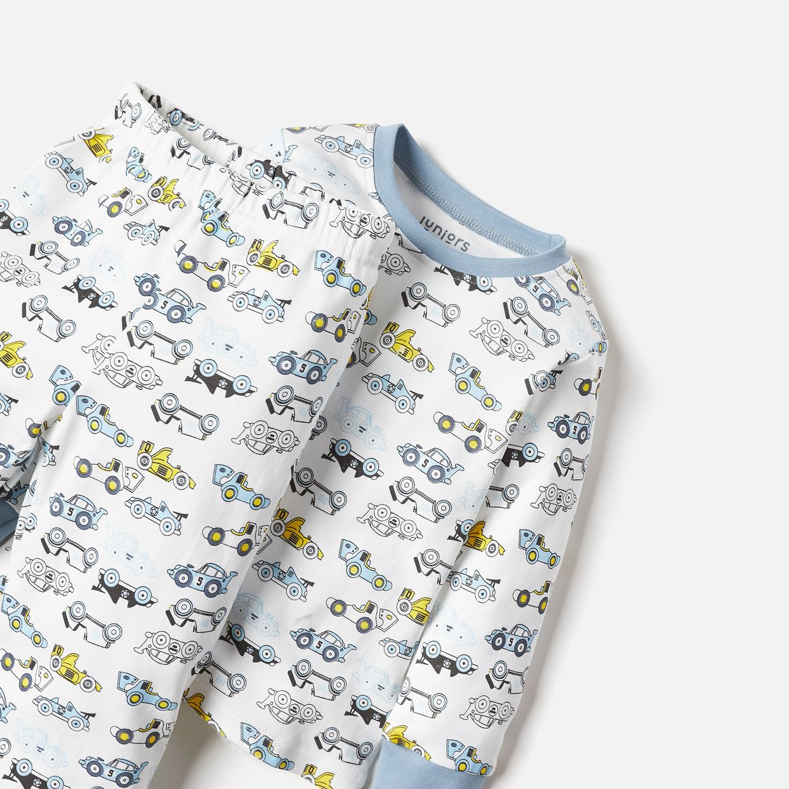 Juniors Car Print Long Sleeves T-shirt and Pyjamas - Set of 2
