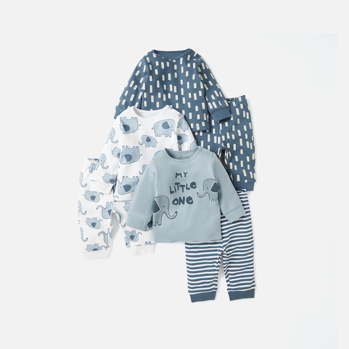 Juniors Printed Long Sleeves T-shirt and Elasticated Pyjama - Set of 3