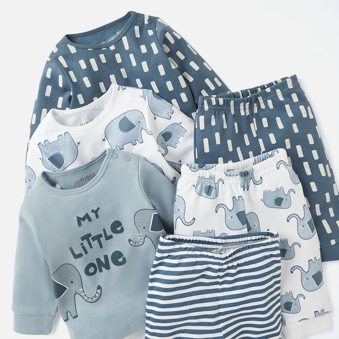 Juniors Printed Long Sleeves T-shirt and Elasticated Pyjama - Set of 3