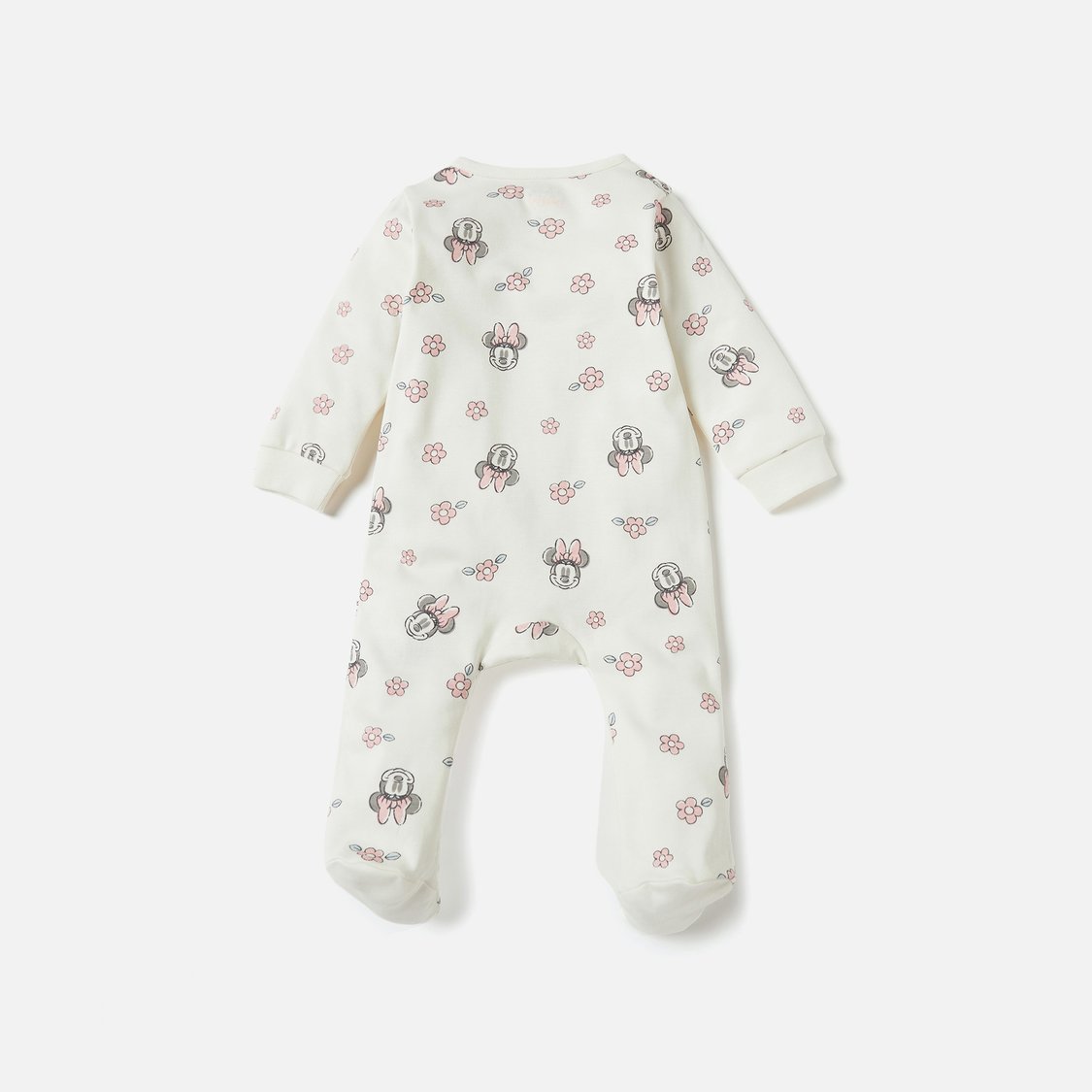 Minnie Mouse Applique Closed Feet Sleepsuit with Long Sleeves