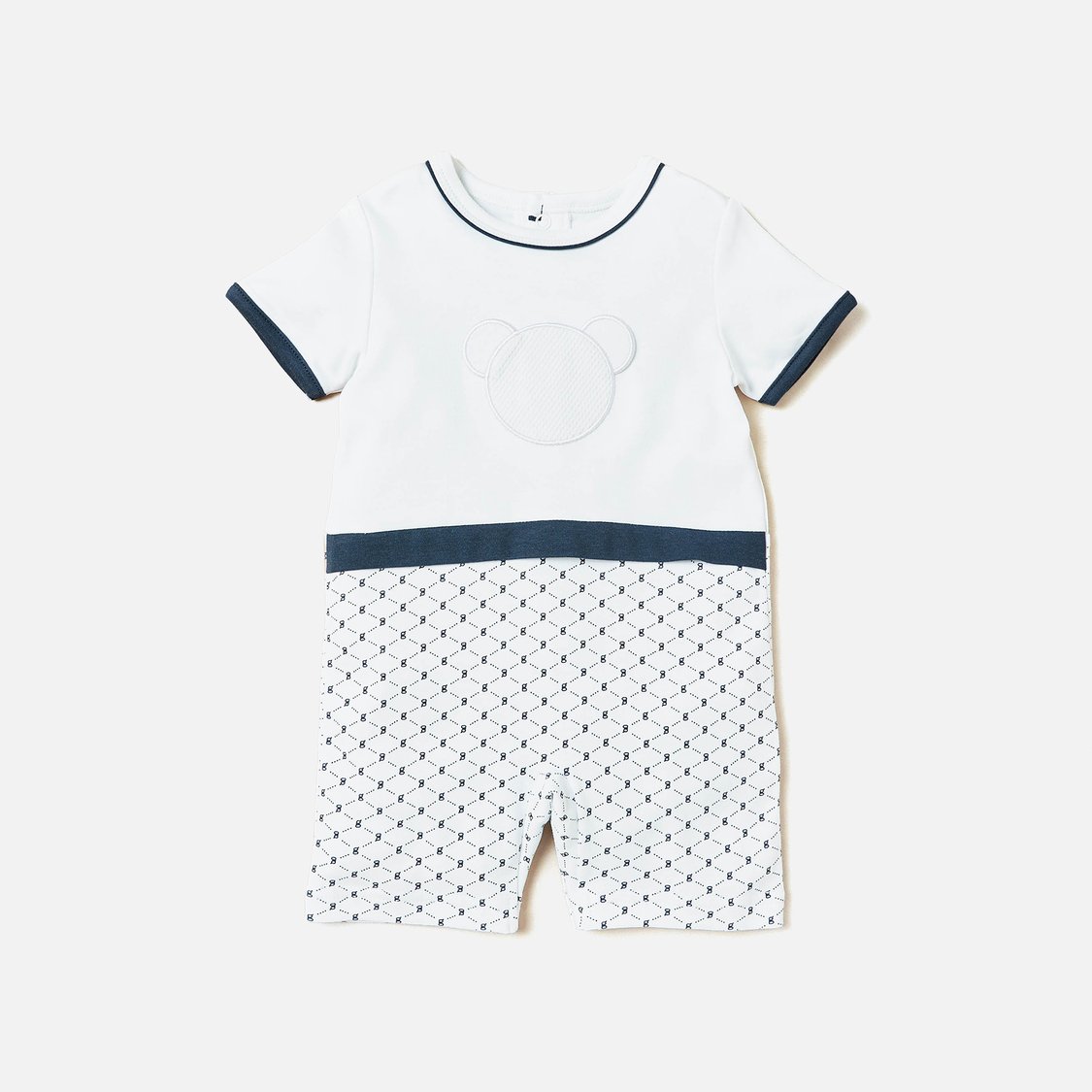 Giggles Printed Romper with Short Sleeves