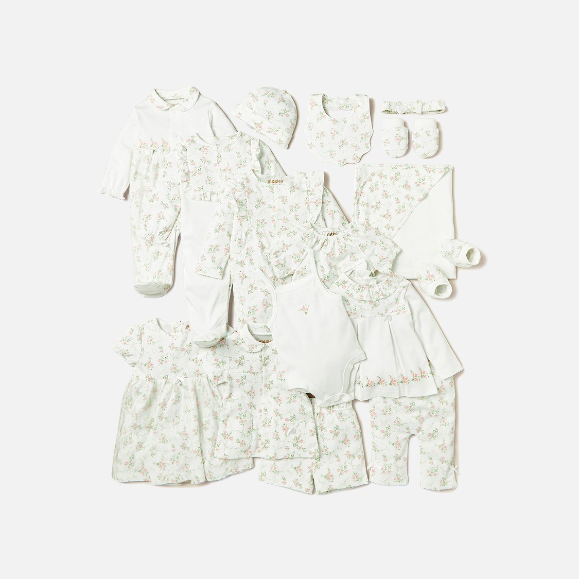 Giggles Floral Print A-line Dress with Mesh
