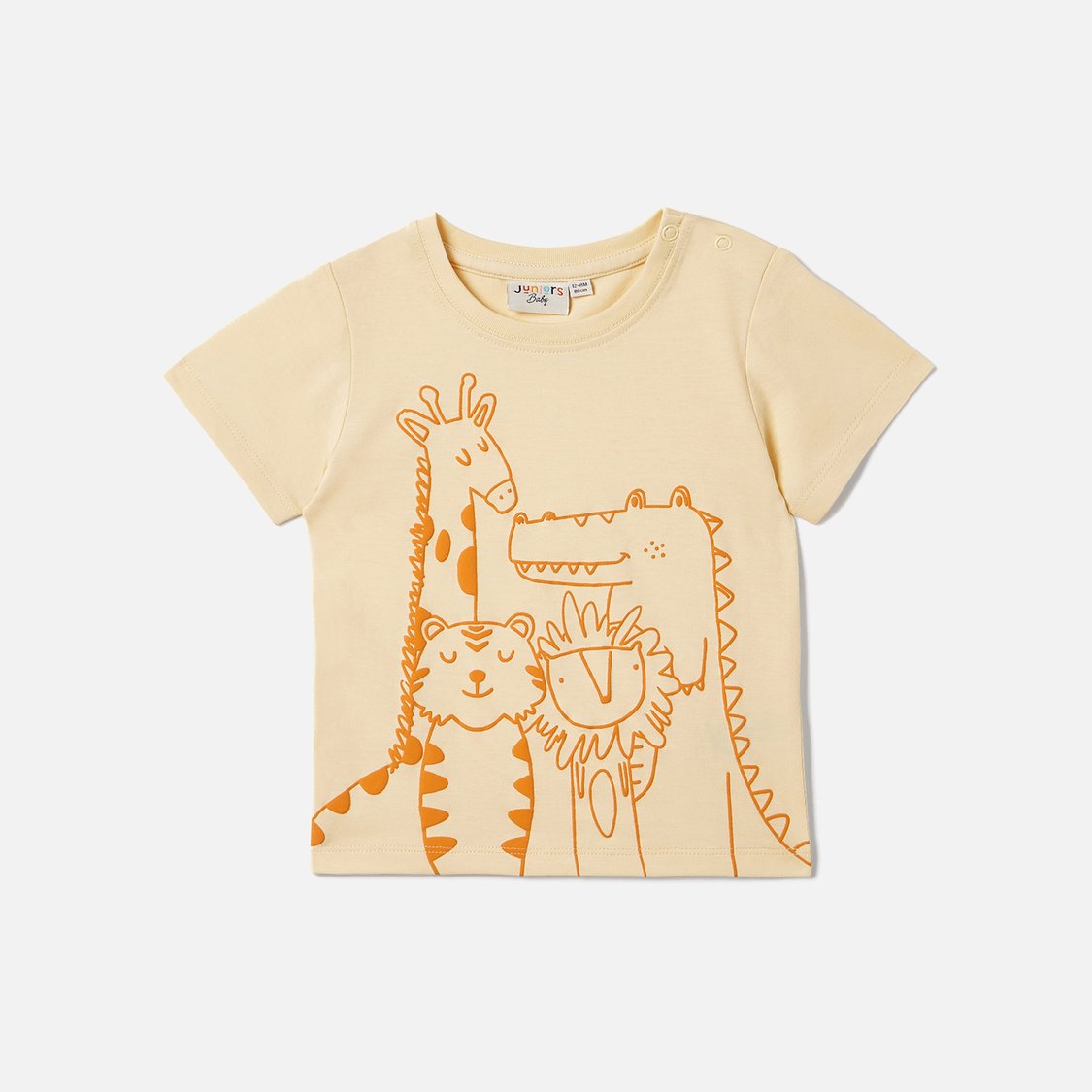 Juniors Animal Print Crew Neck T-shirt with Short Sleeves