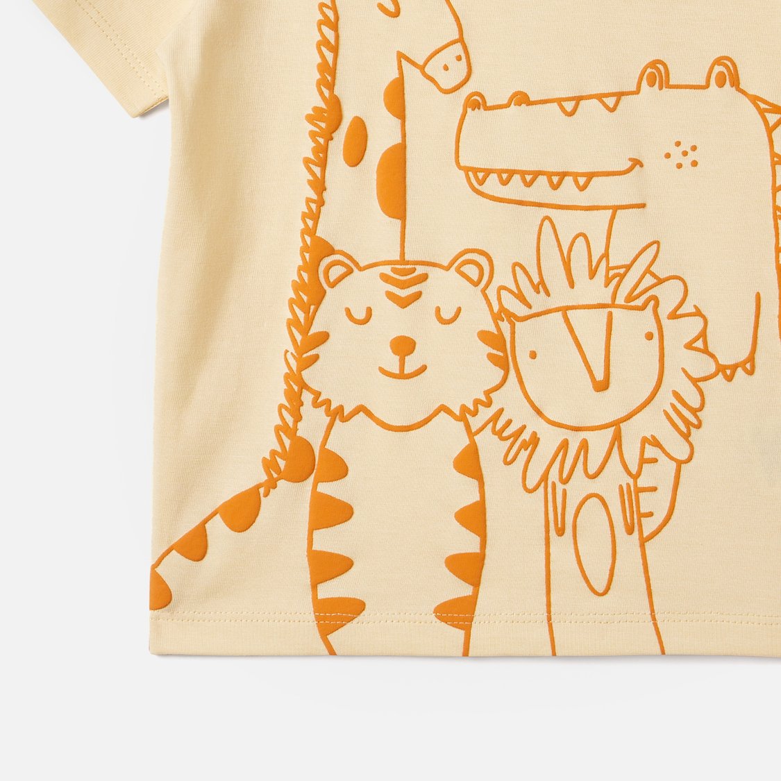 Juniors Animal Print Crew Neck T-shirt with Short Sleeves