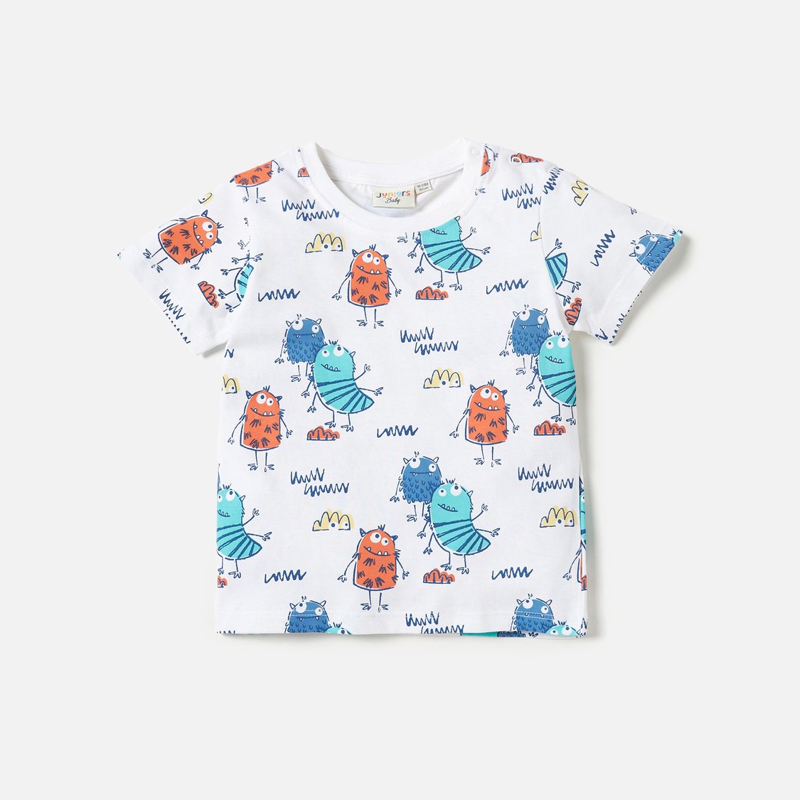 Juniors Monster Print T-shirt with Short Sleeves - Set of 3