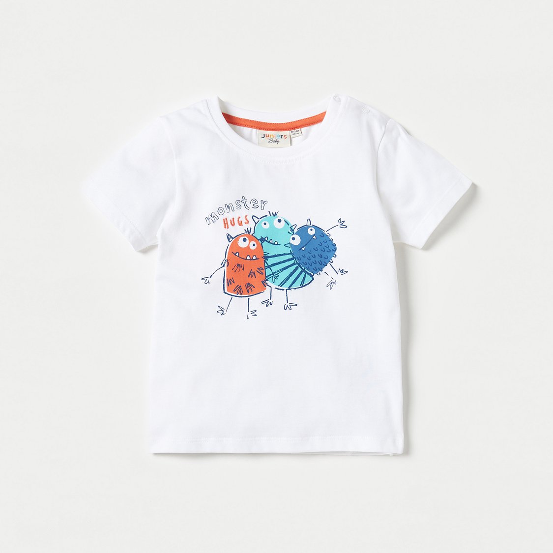 Juniors Monster Print T-shirt with Short Sleeves - Set of 3
