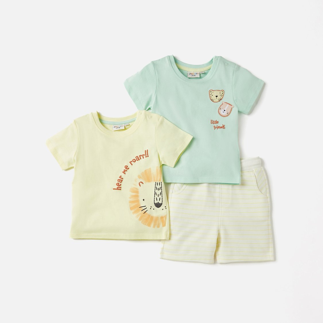 Juniors 3-Piece Printed T-shirt and Shorts Set