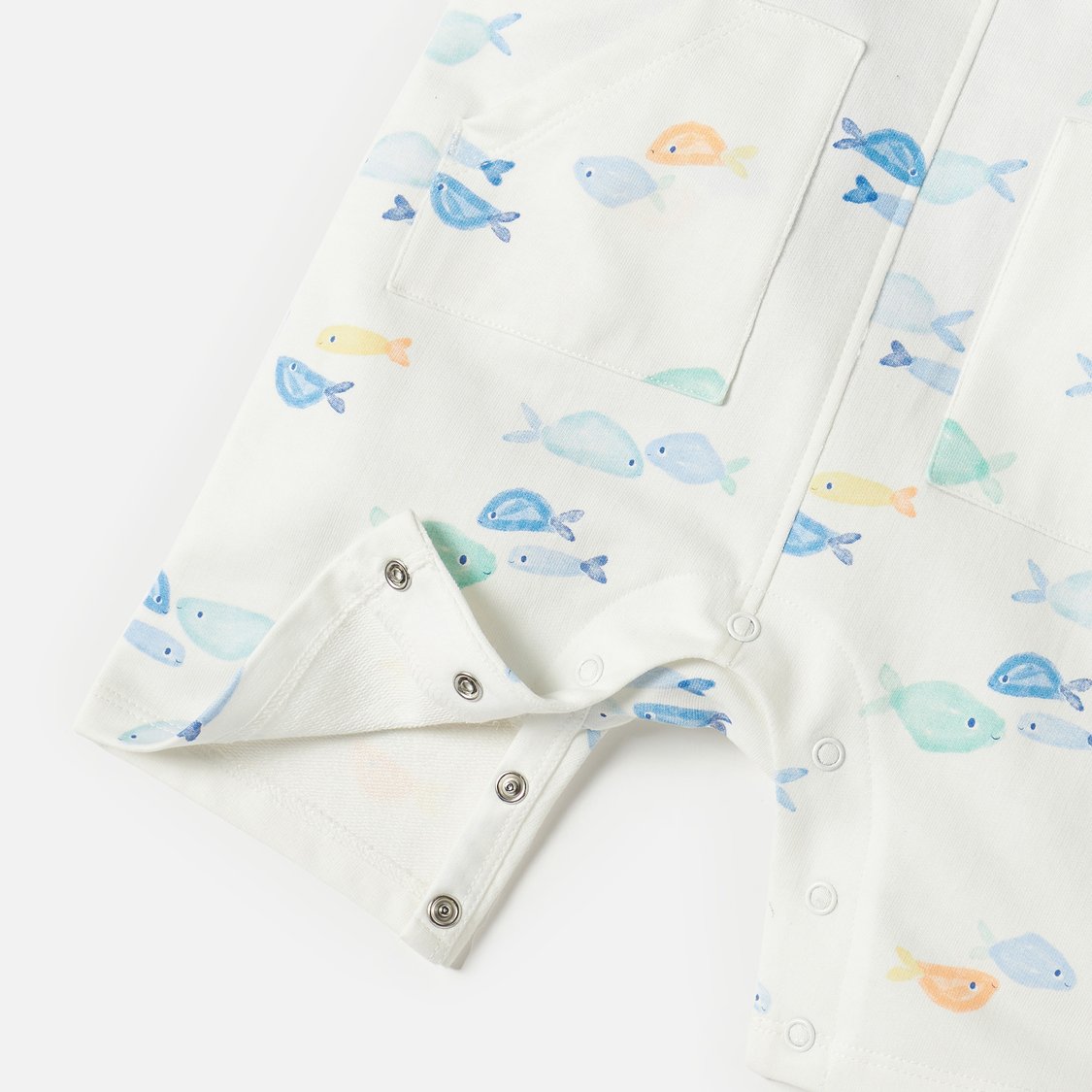 Juniors All-Over Fish Print Dungaree and T-shirt Set
