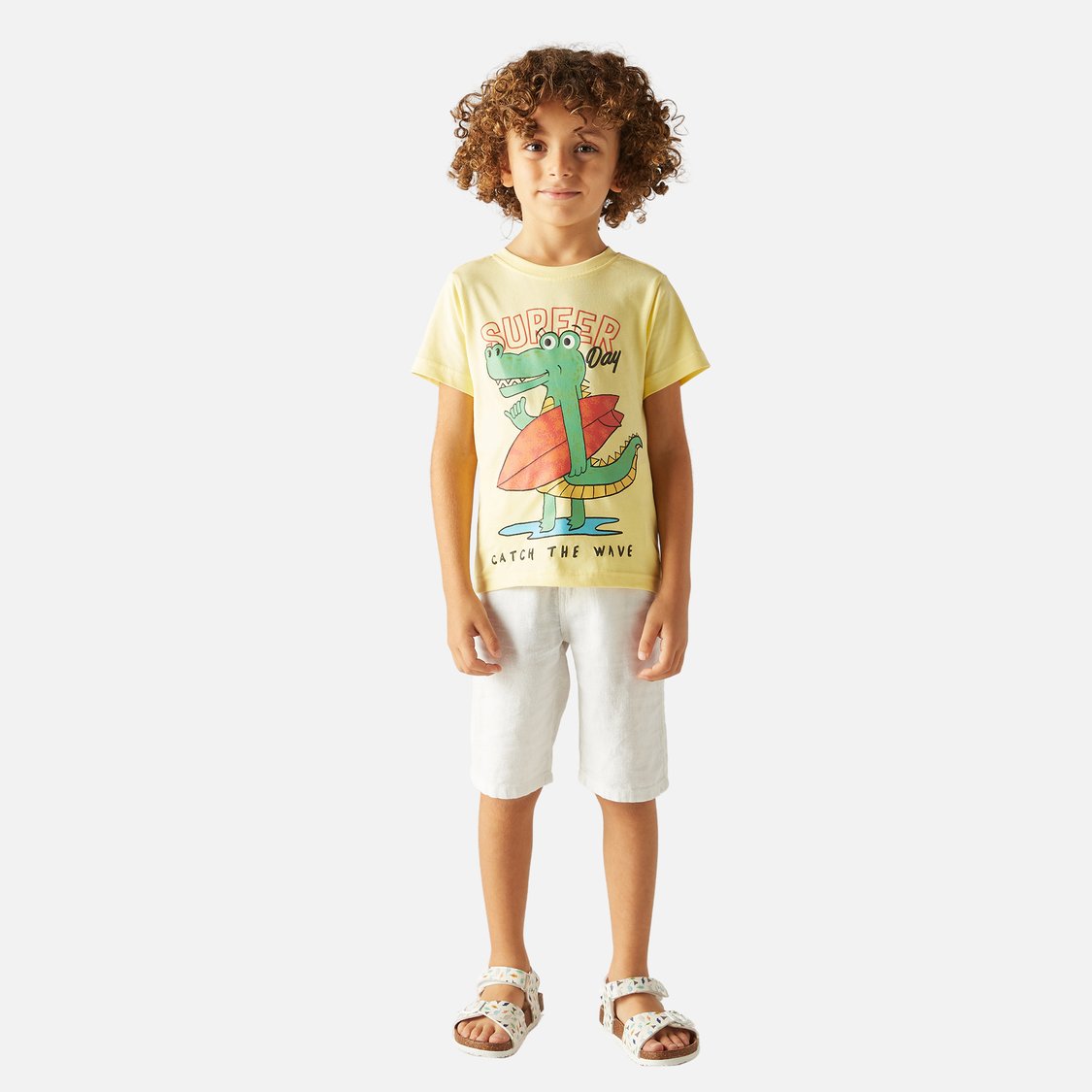 Juniors Printed T-shirt with Short Sleeves and Crew Neck - Set of 2